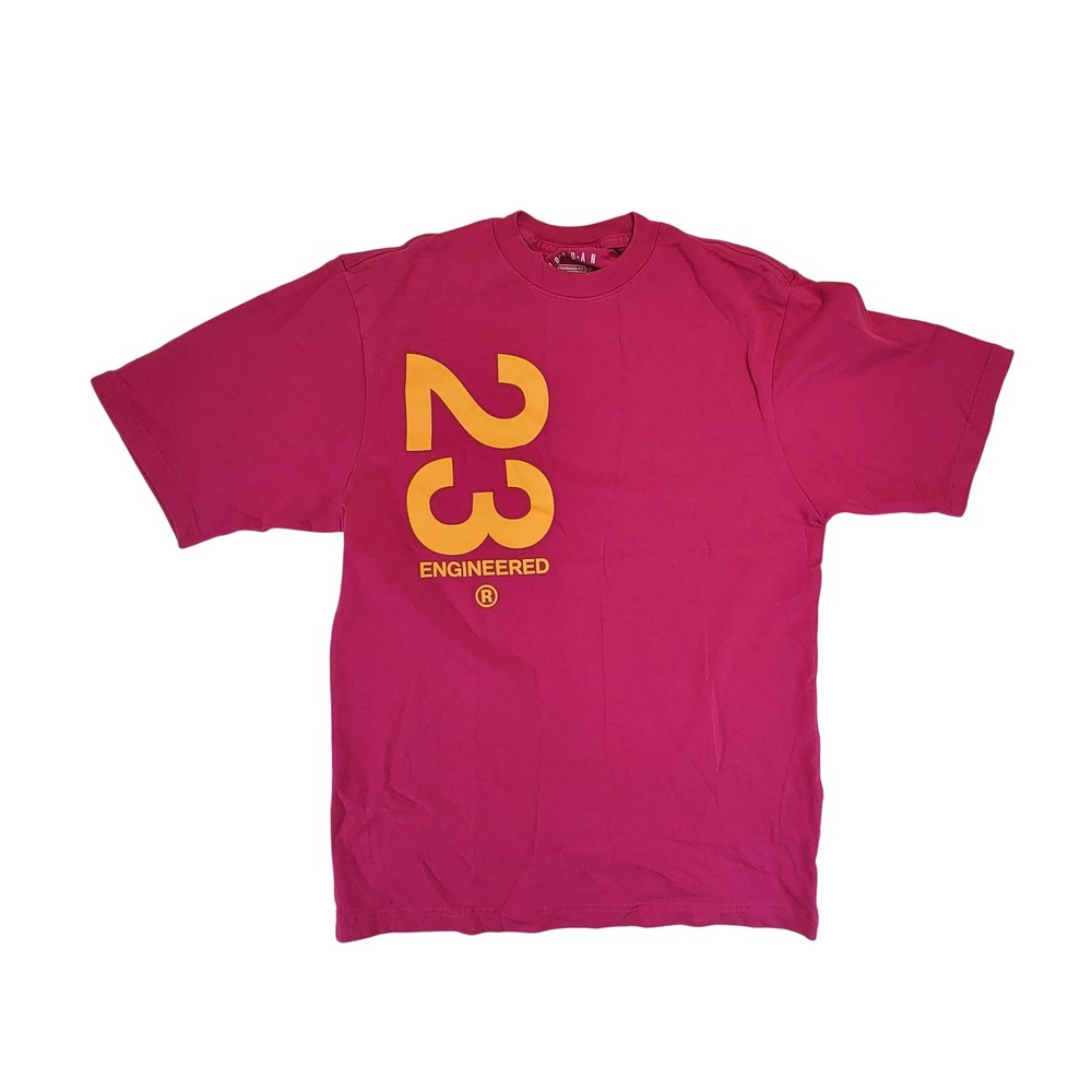 Jordan 23 Engineered T Shirt Pink Yellow Graphic Short Sleeve Mens XS